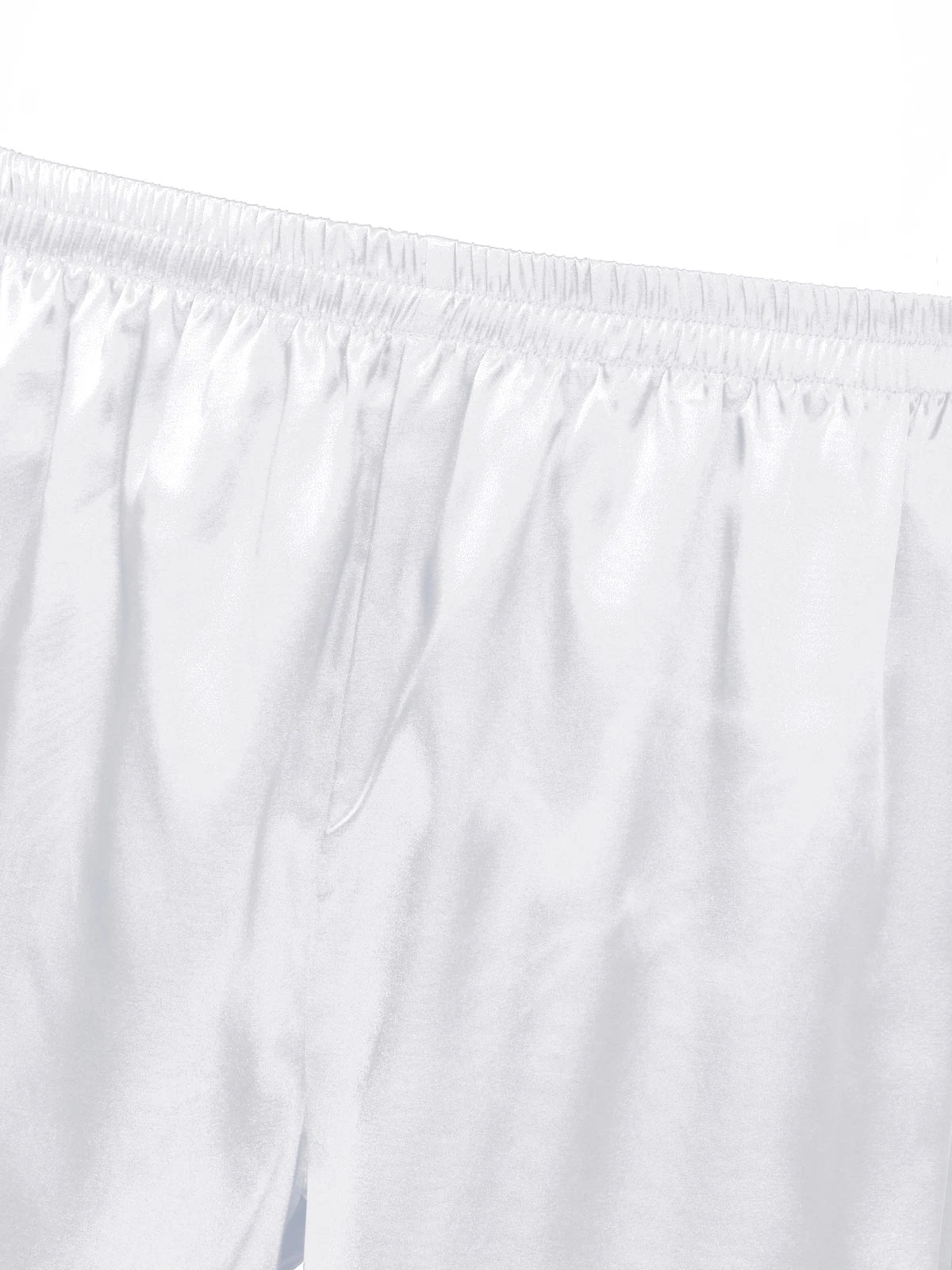 Mens Satin Pajamas Set Lounge Shorts Tank Top Silk Shirt Sleepwear Nightwear