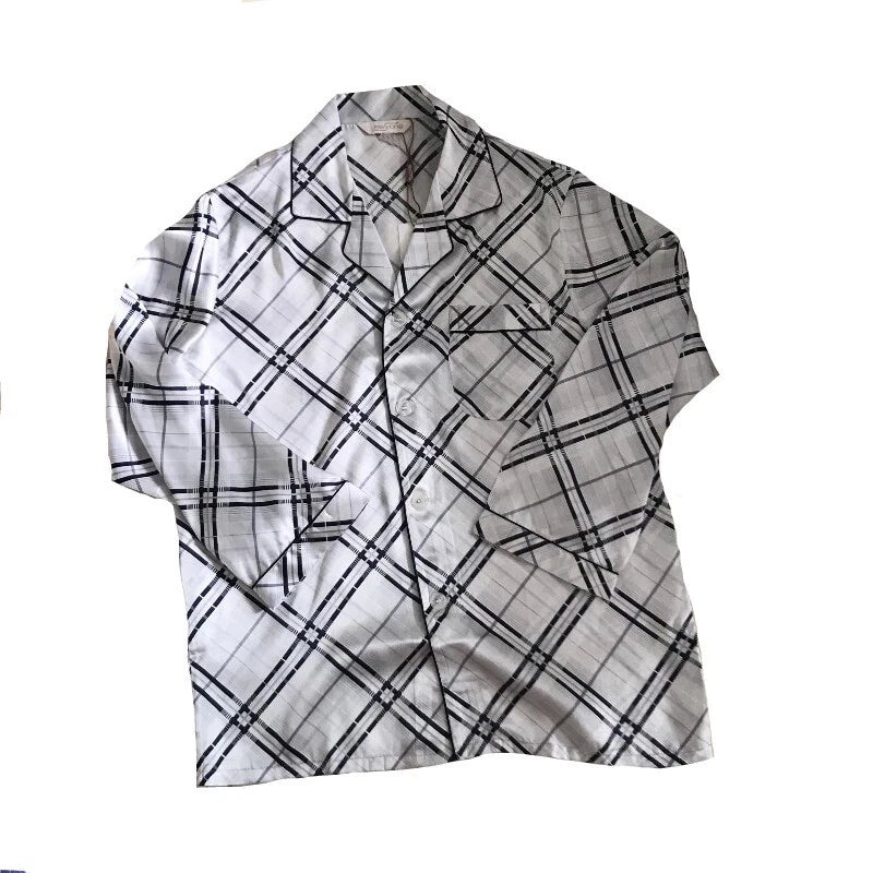 100% Silk Long Sleeve Sleepwear Set Mens size S