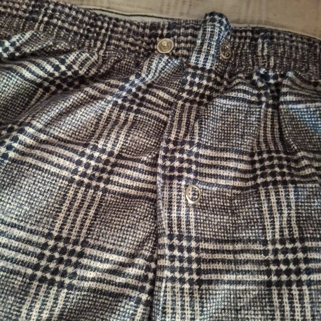 Flannel Pajamas Black Tan plaid mens M Adjust. Waist Cotton Old Money Grandpa