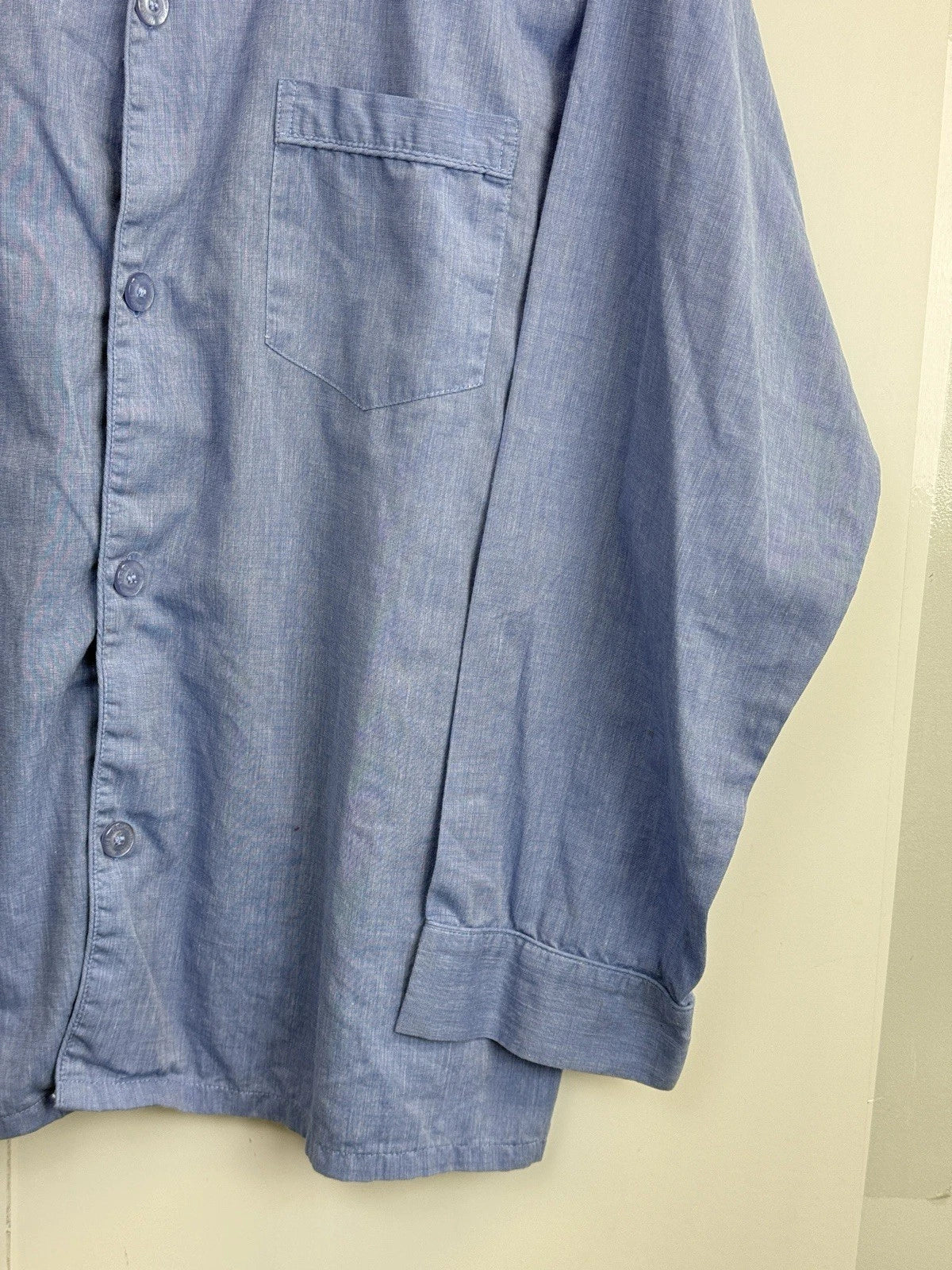 Hanes Ultimate Sleepwear Men's Size L 2-Piece Pajama Set Blue Button Front