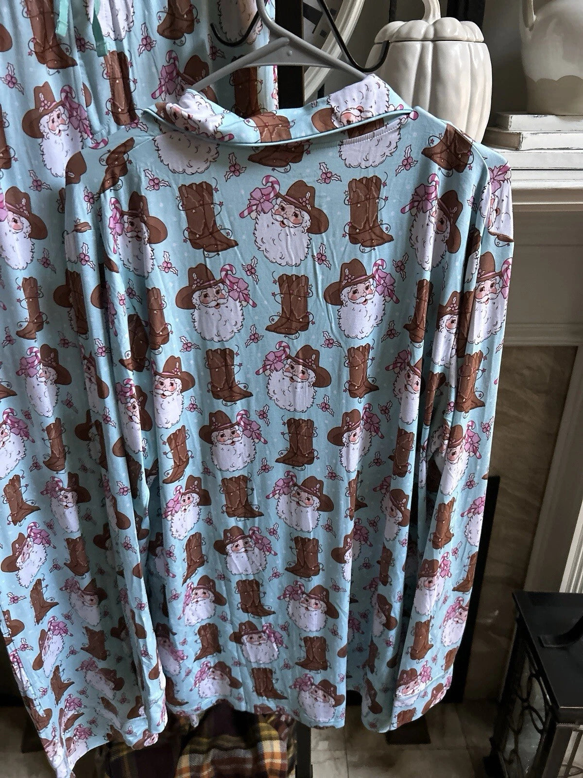 NEW NWT $55 SWEETHART "Cowboy Santa" men's Christmas pajamas pajama set XL