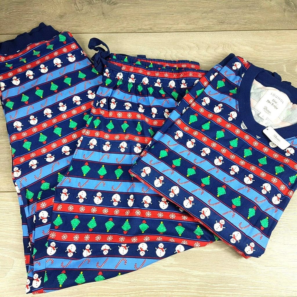 NEW Boux Avenue Multi Festive Mens PYJAMA SET Lounge Christmas Print LARGE A751
