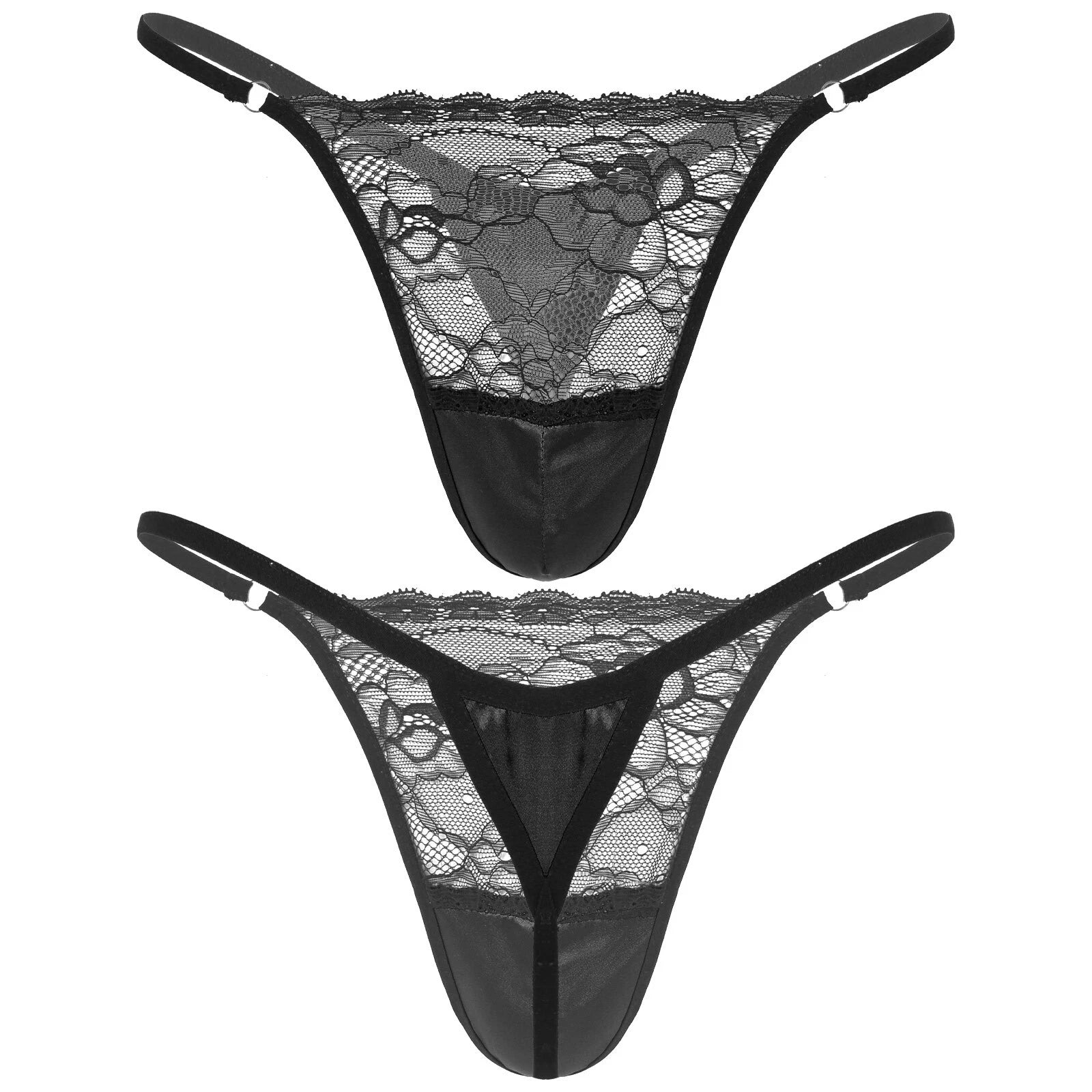 Man Nightwear See Through Set Gay Crossdress Transparent Lingerie Silky Satin