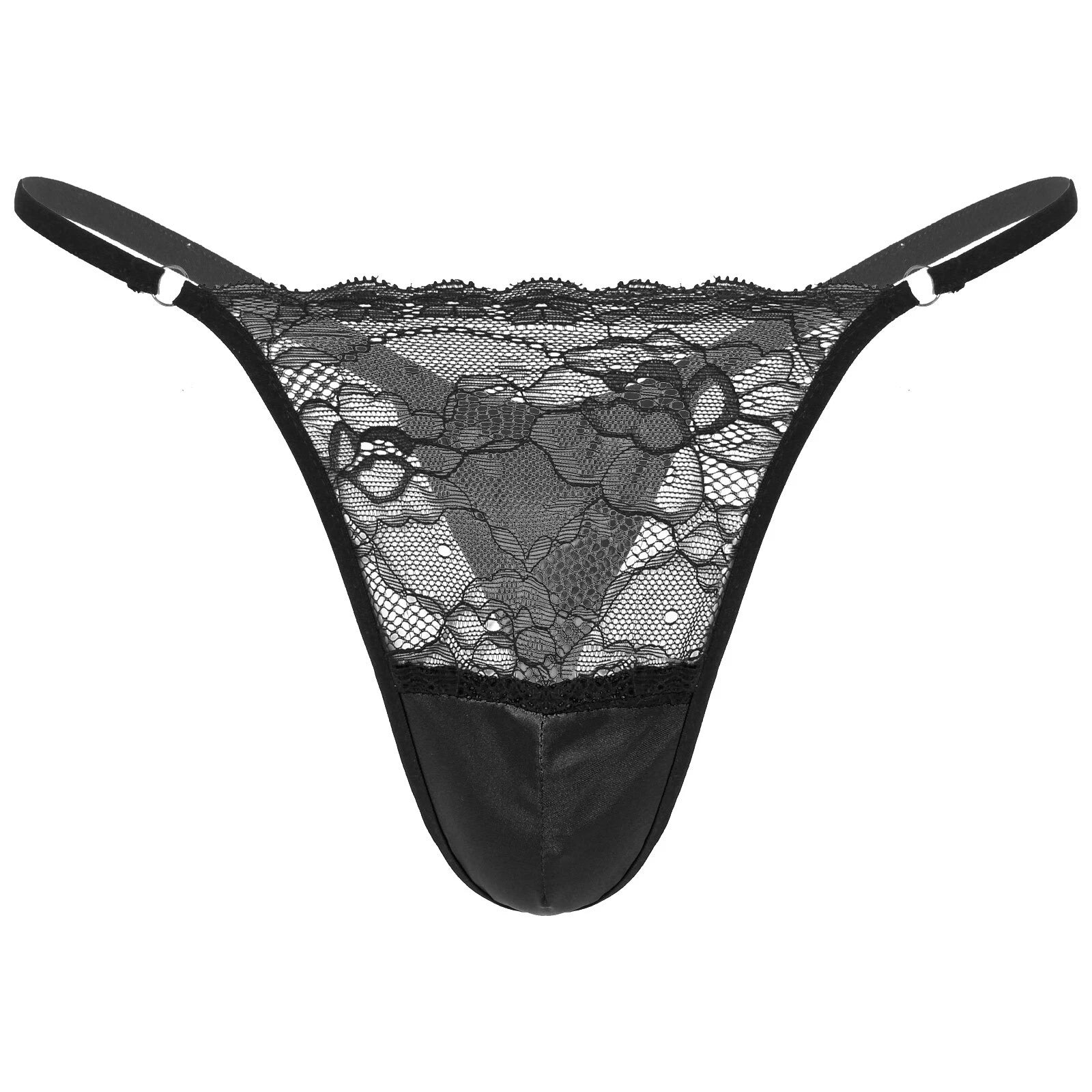 Man Nightwear See Through Set Gay Crossdress Transparent Lingerie Silky Satin