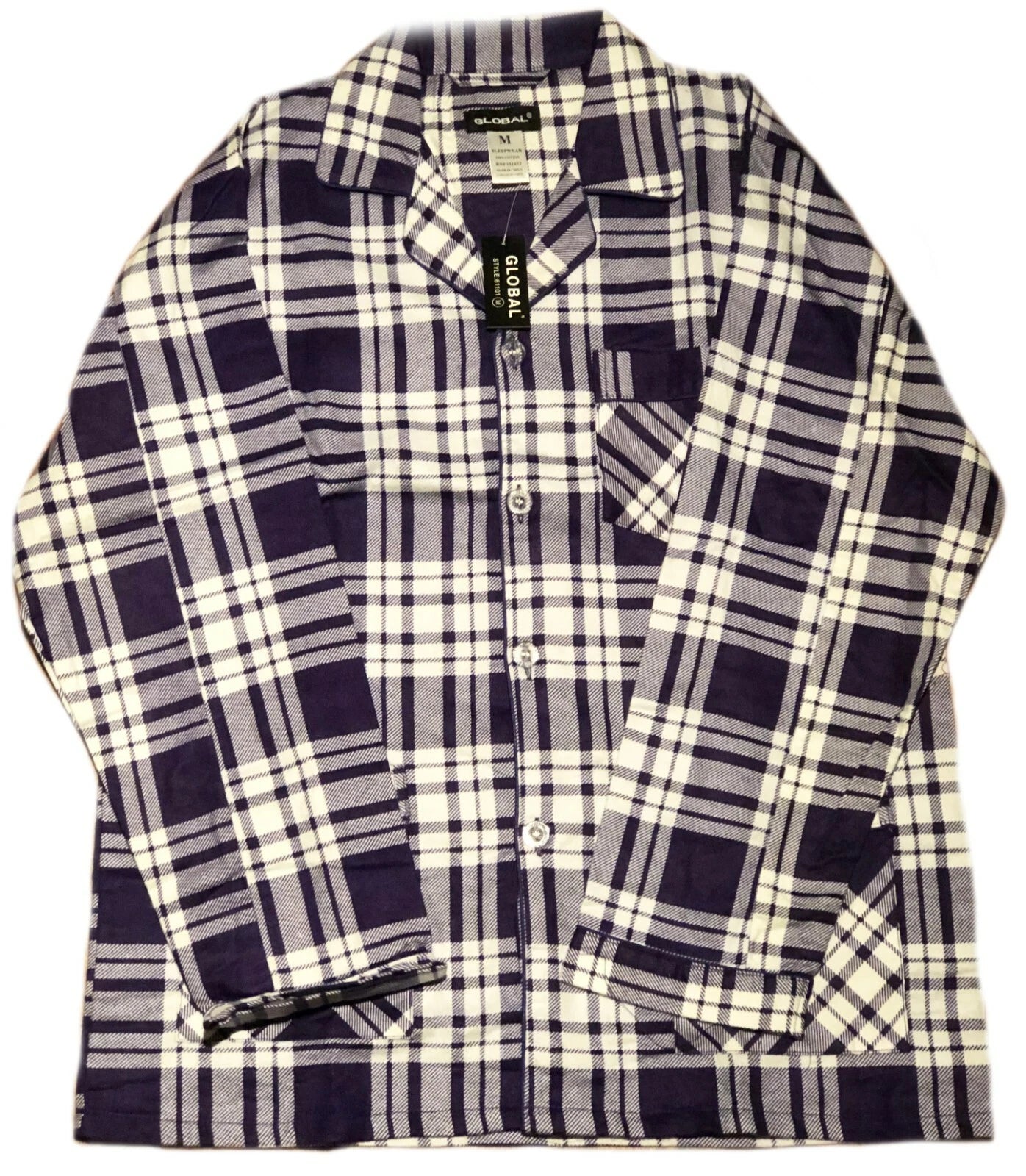 Men's Long Sleeve Pajama Lounge Set Comfortable PJ's Soft Fleece Plaid Sleepwear