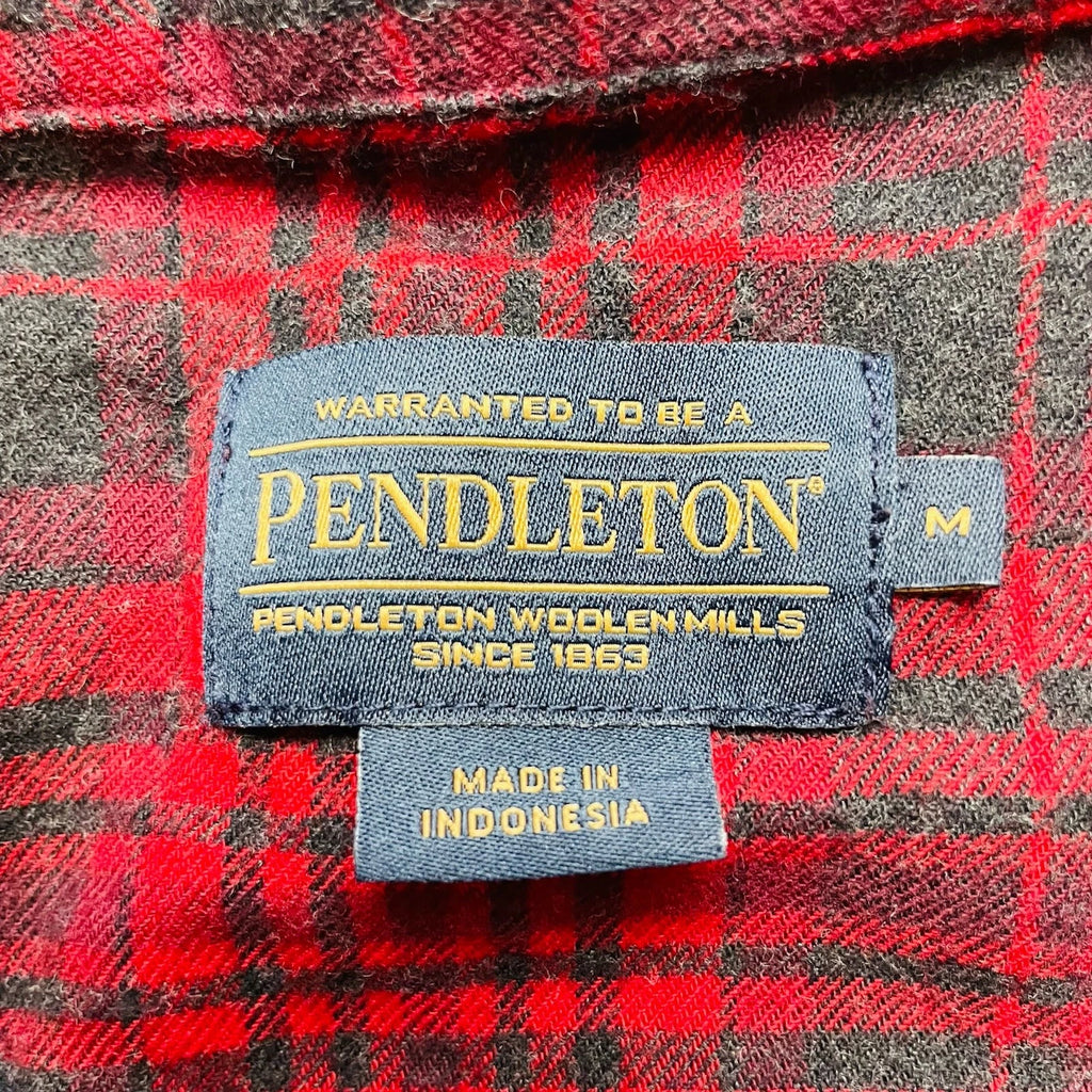 Pendleton Pajamas 2 Piece Set Mens M Red Black Plaid Long Sleeve Shirt Pants
