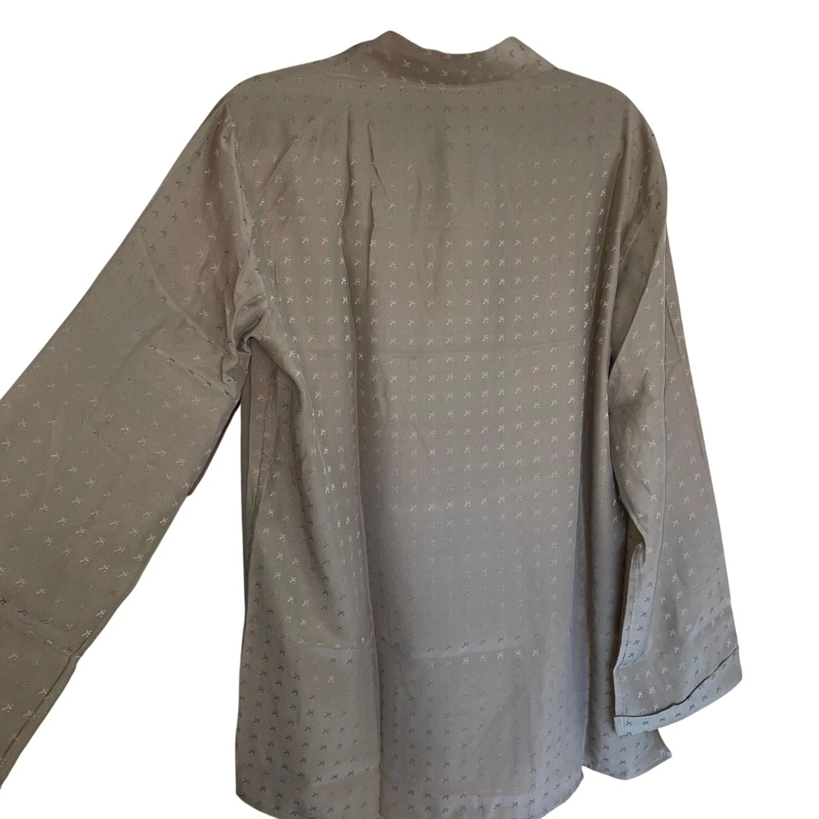 Vintage Mens Pajama Set Size 48 Tan 3 Piece Pockets Belted Pure Silk Italy