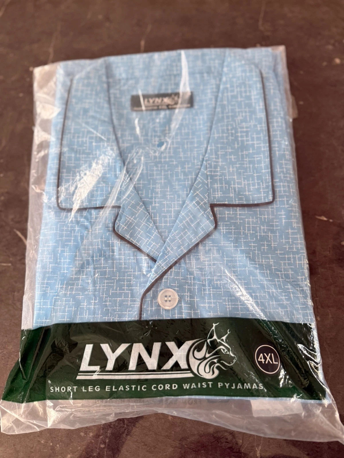 Mens Lynx Sizes 4 X L Bonnie Blue Short Sleeve Pyjama Set Pjs