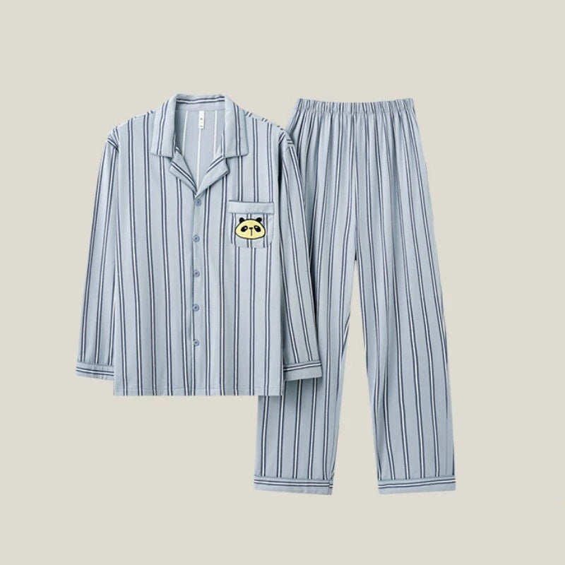 Fashion New Men's Striped Sleepwear Antibacterial Comfortable Fashion Pajama Set