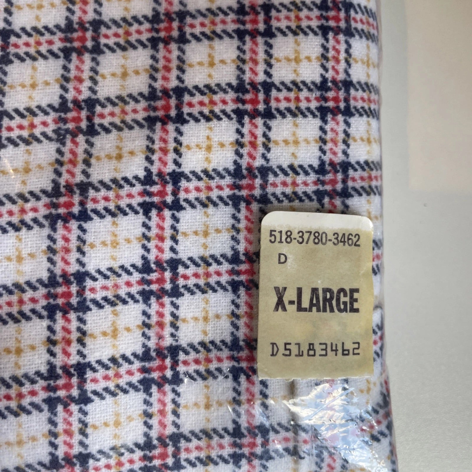 Vintage JCPenney Notch Collar Pajama Set Men's Size XL Plaid Flannel NOS