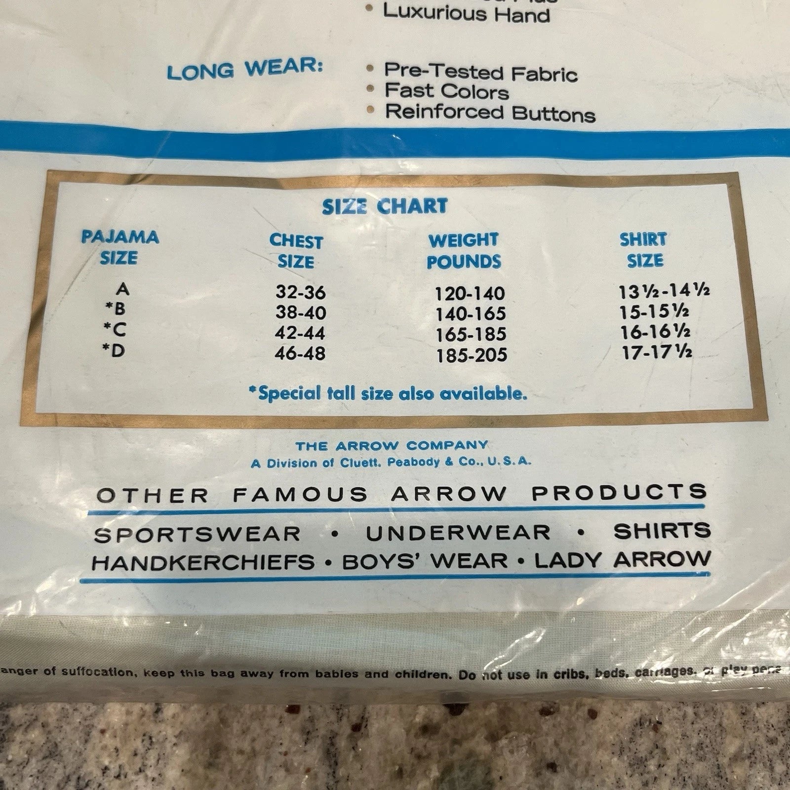 Arrow Decton Pajama Set Men Medium M Sanfornized Dacron Poly Vintage 60s NOS New