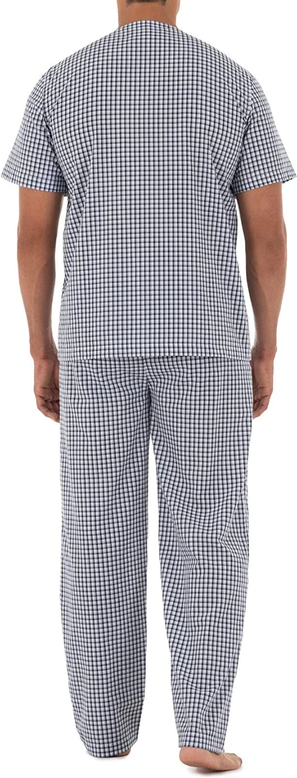 Fruit of the Loom Pajama Lounge Set Men Size 4XL Navy Plaid Check Drawstring NEW