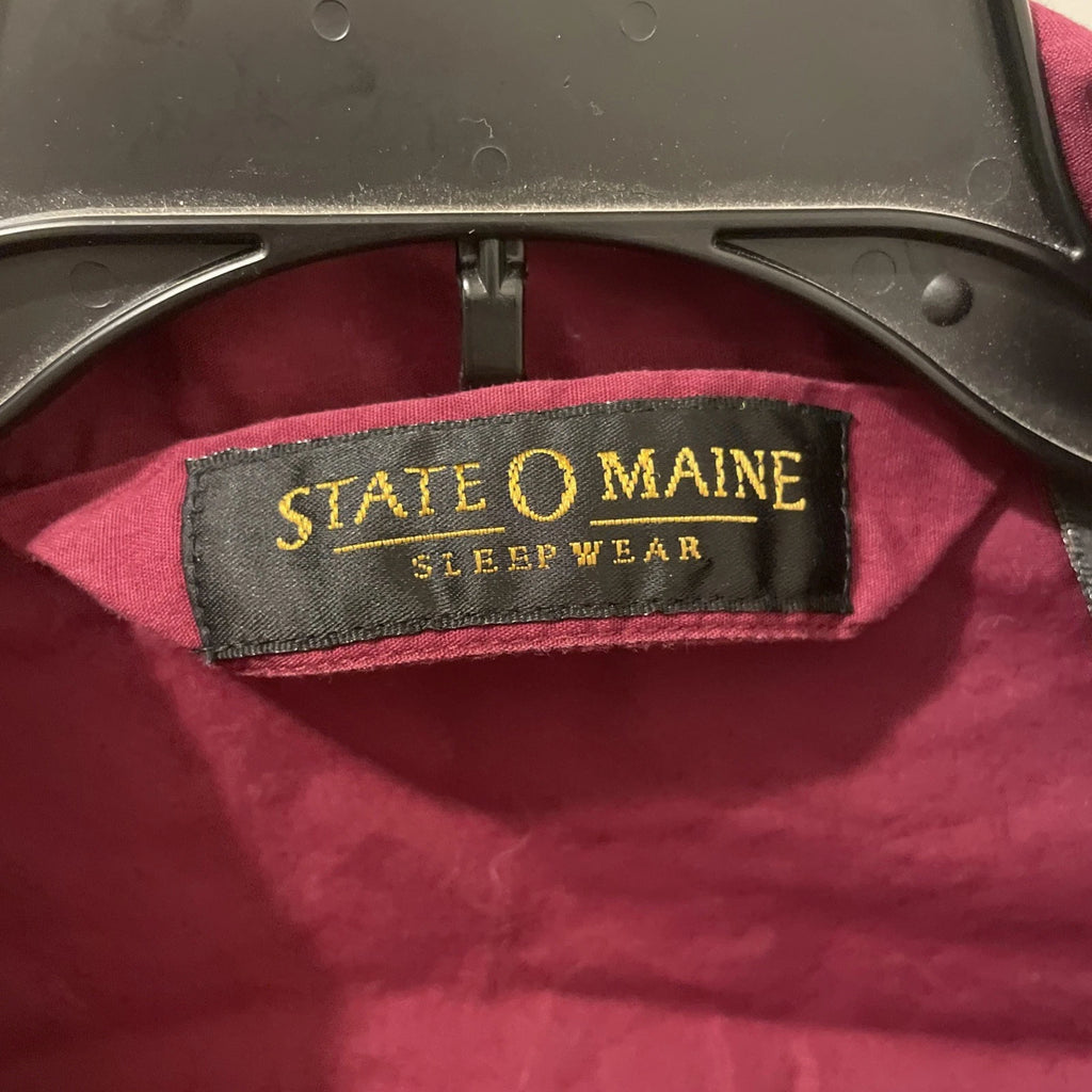 Vintage State O Maine Pajama Set Mens XLarge Burgundy W/White Trim 100% Cotton