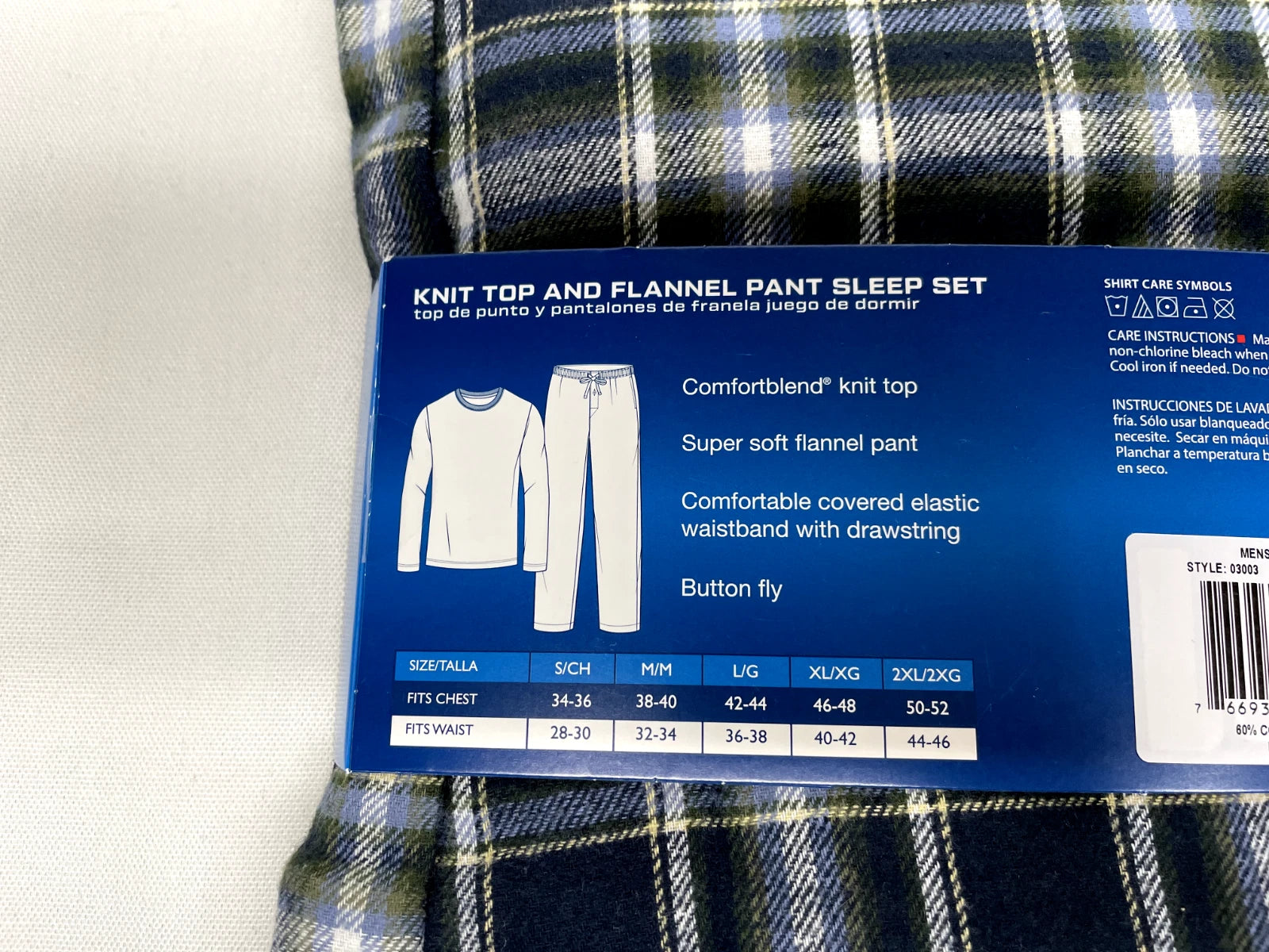 HANES Men’s Knit Top And Ultra Soft Flannel Sleep Pants 2-Piece Set, Sizes: S, L