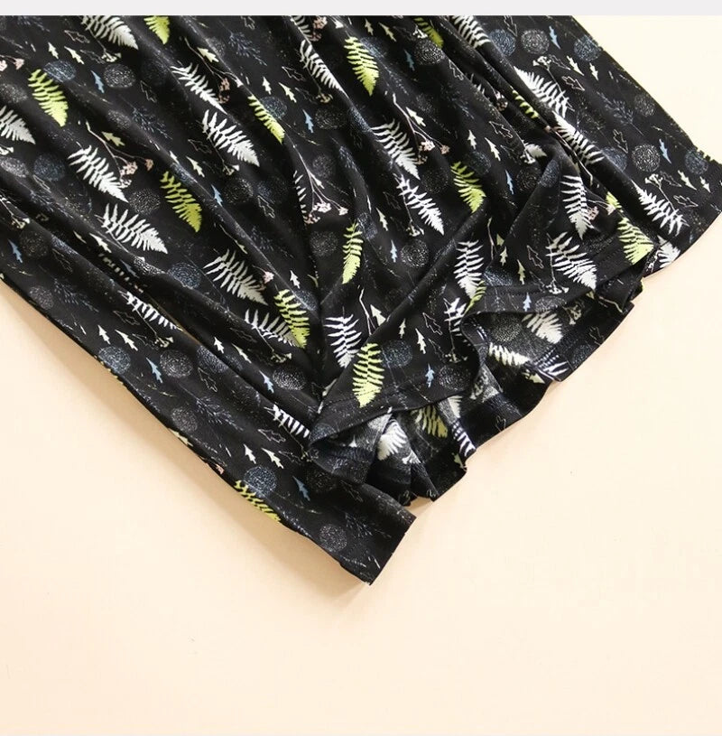100% Silk Long Sleeve Pajamas For Men Silk Underwear Long Trousers Naked Feeling