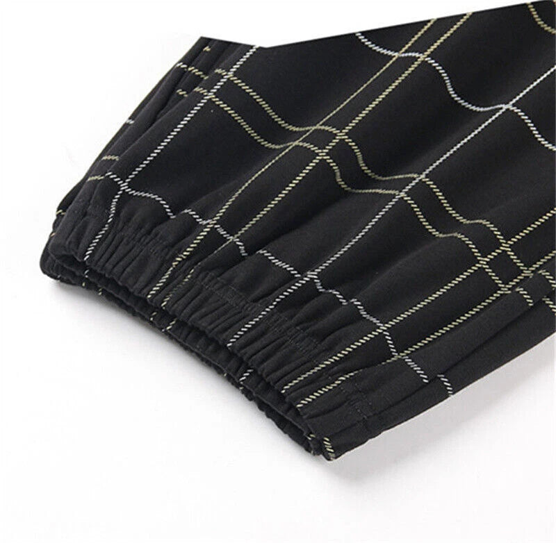 Men's t Pajamas Sets Men Plaid Pants Pure Cotton Male Sleepwear 4XL Nightwear