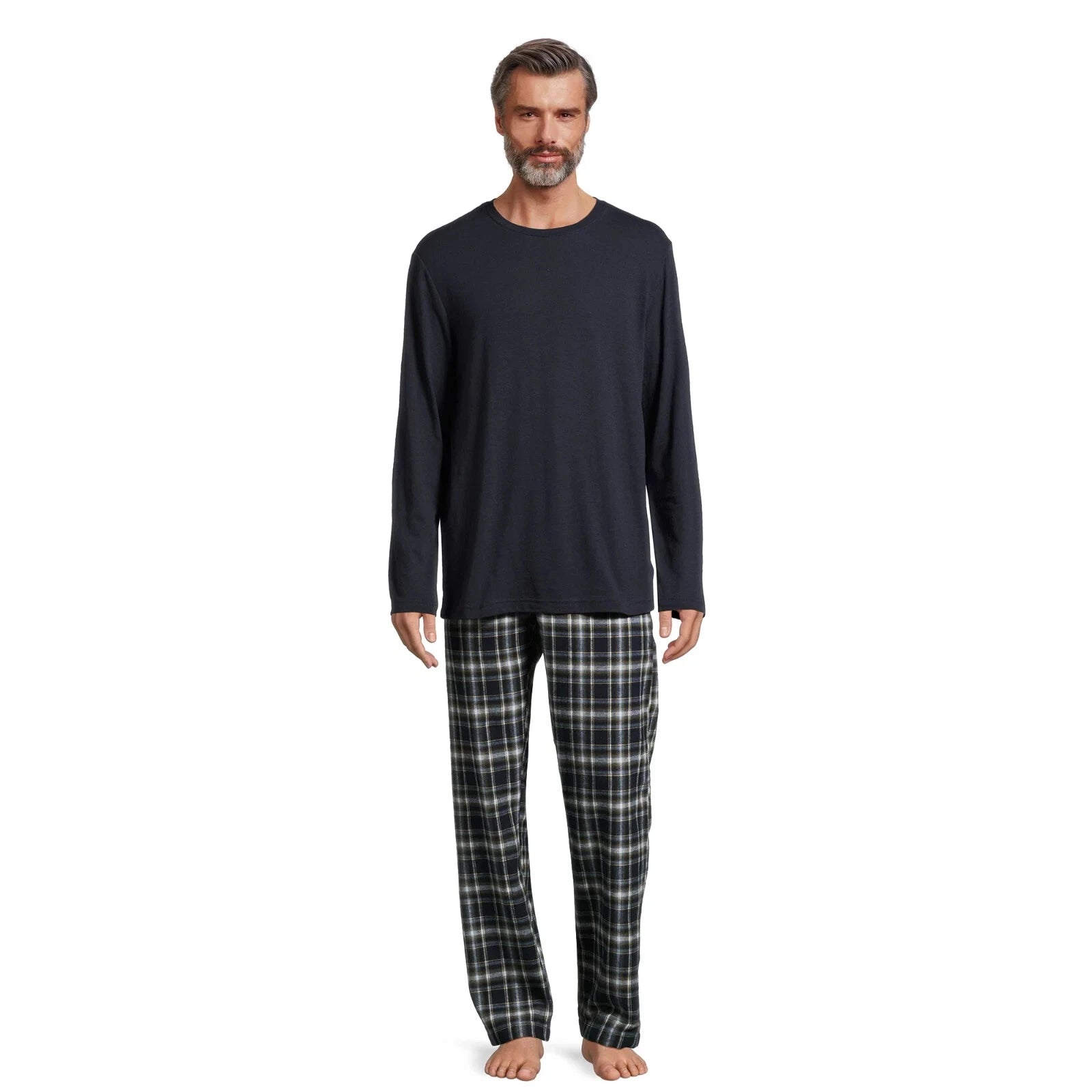 HANES Men’s Knit Top And Ultra Soft Flannel Sleep Pants 2-Piece Set, Sizes: S, L