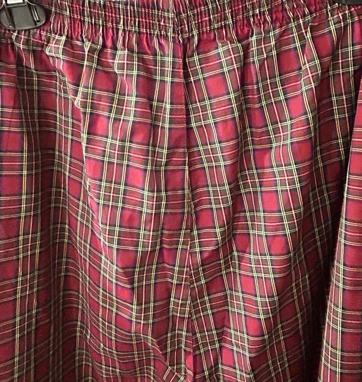 Hanes Men's Size XL Woven Cotton Blend Red Plaid Pajama Set NEW
