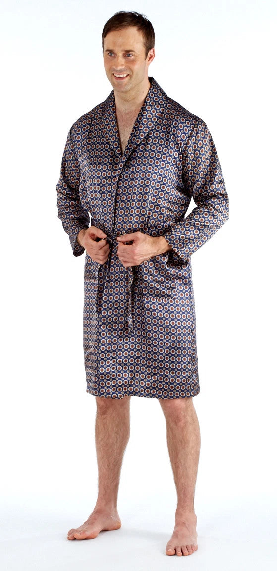 Men's Luxury Silky Satin Printed Pyjama Sets  Kimono Gown Size M up to 2XL Gift
