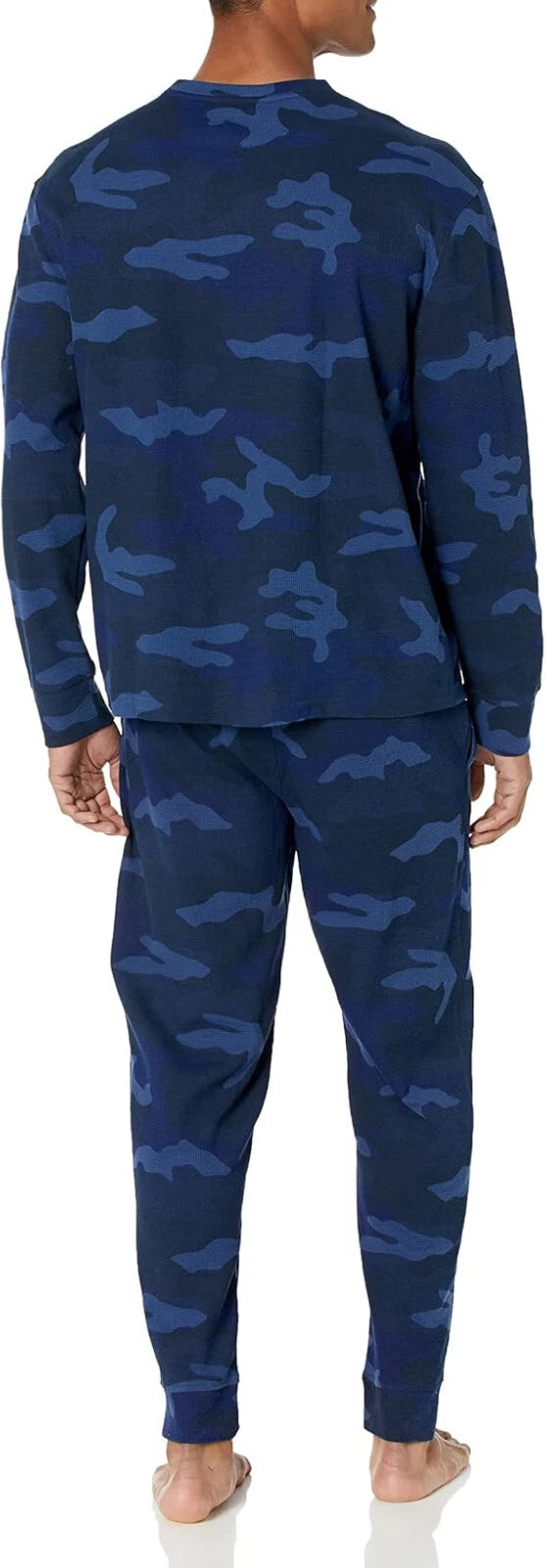 $98 Nautica Men's Waffle Printed Pajama Pant Set, Navy, XXL