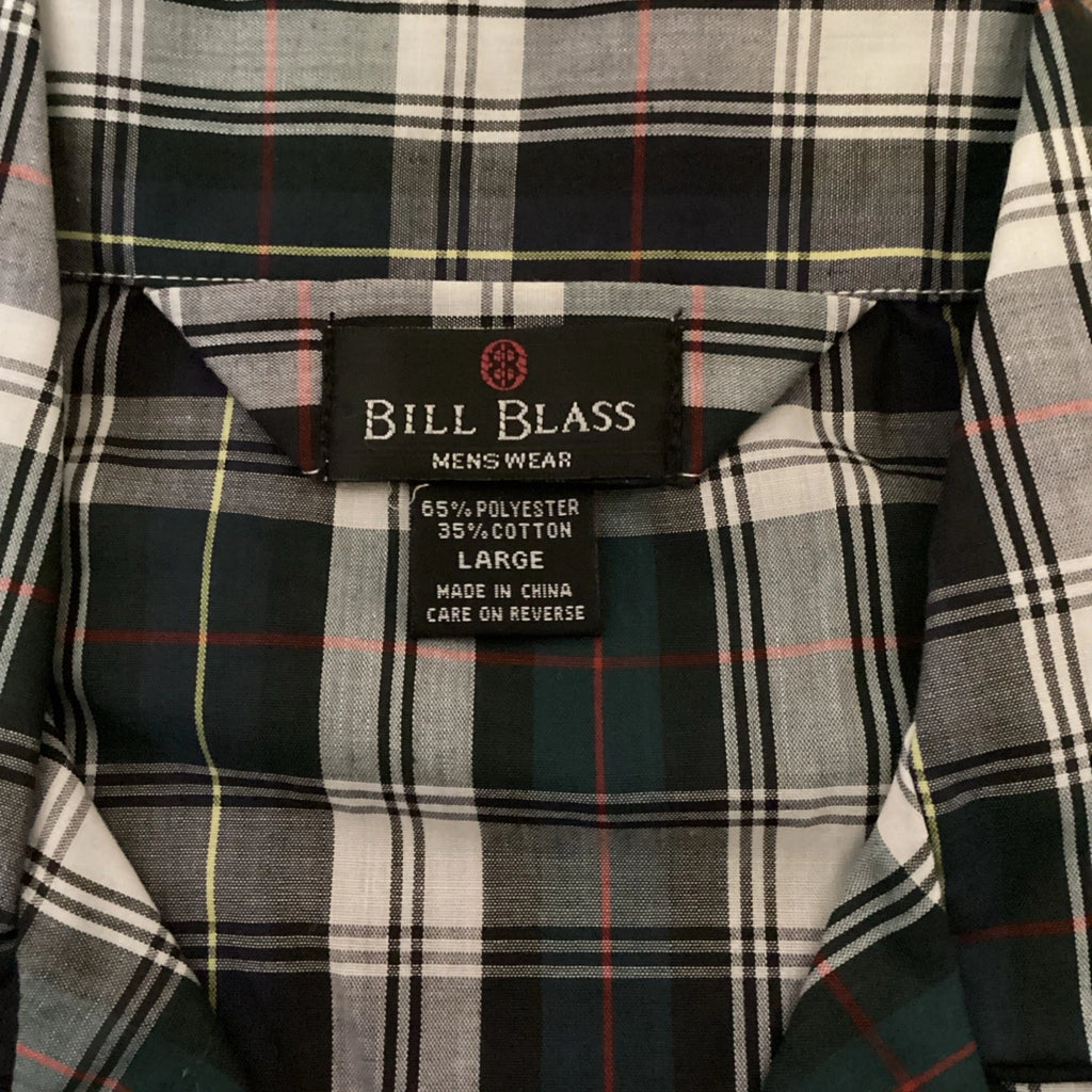 Bill Blass Pajama Set Men’s Size L Green Plaid Long Sleeve Lightweight NWT