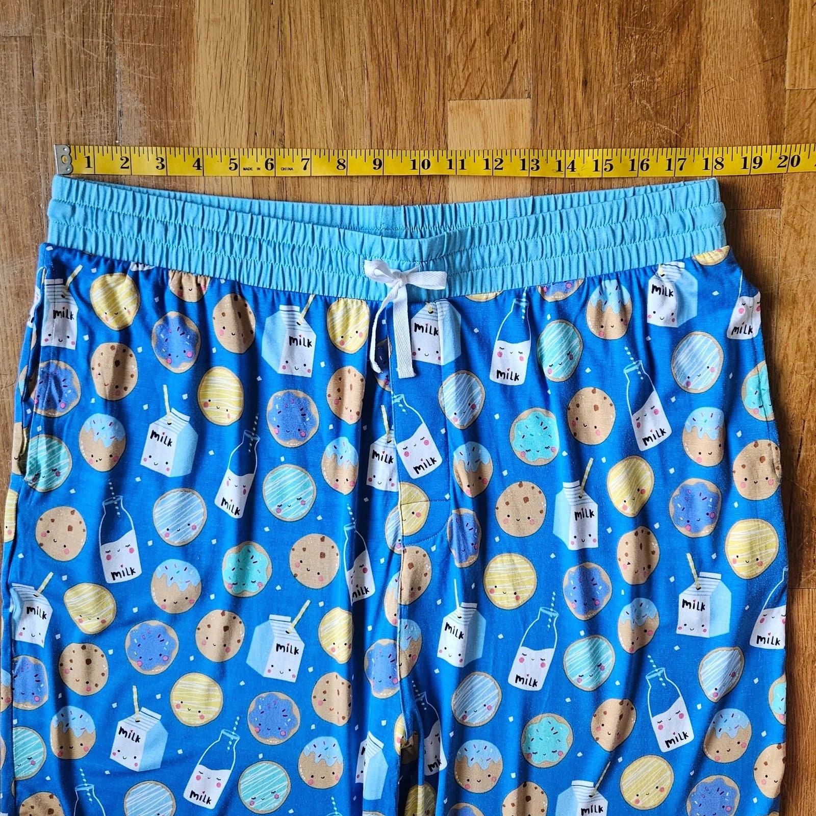 Little Sleepies Pajama Set Men's XXL Blue Cookie Milk Bamboo Comfort PJs Lounge