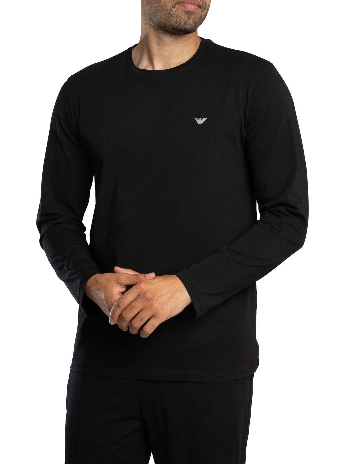 Emporio Armani Men's Long Sleeved Pyjama Set, Black