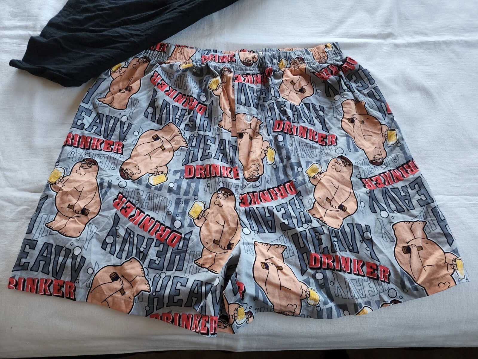 Family Guy Mens Peter Griffin Black Grey Printed 2 Piece Pyjama Set Size M New
