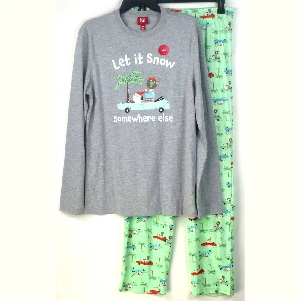 Family PJs Mens Pajama Set Tropical Santa Size S New