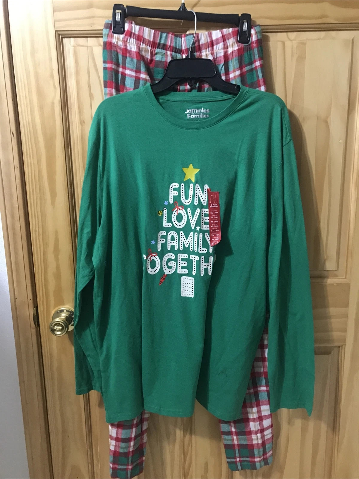 JAMMIES FOR FAMILIES - MEN - 2 PC SLEEP SET - MULTICOLOR- SIZE XL (TW-4050)