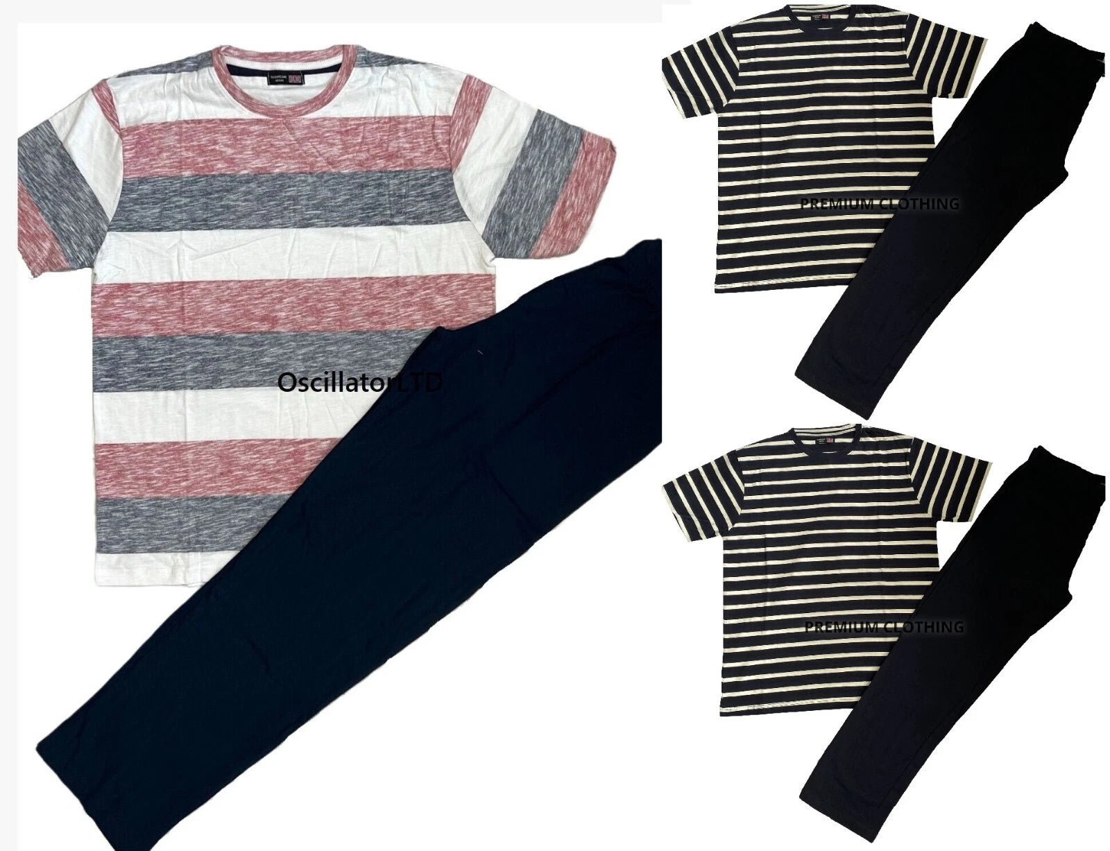 Mens Short Sleeve Pyjamas Set Nighties Cotton Pockets Loungewear Nightwear