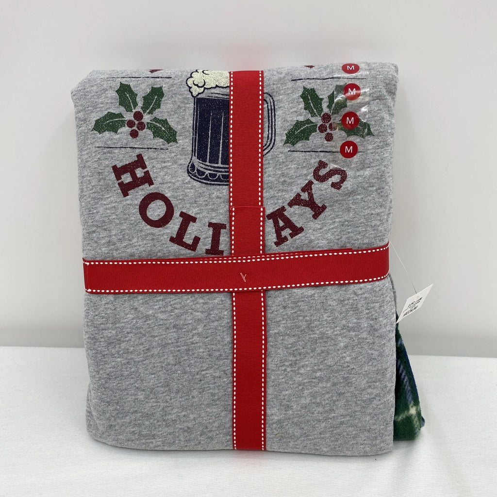 $60 Club Room Mens 2-Piece Pajama Set Hoppy Holidays Fleece Long Sleeve Size M