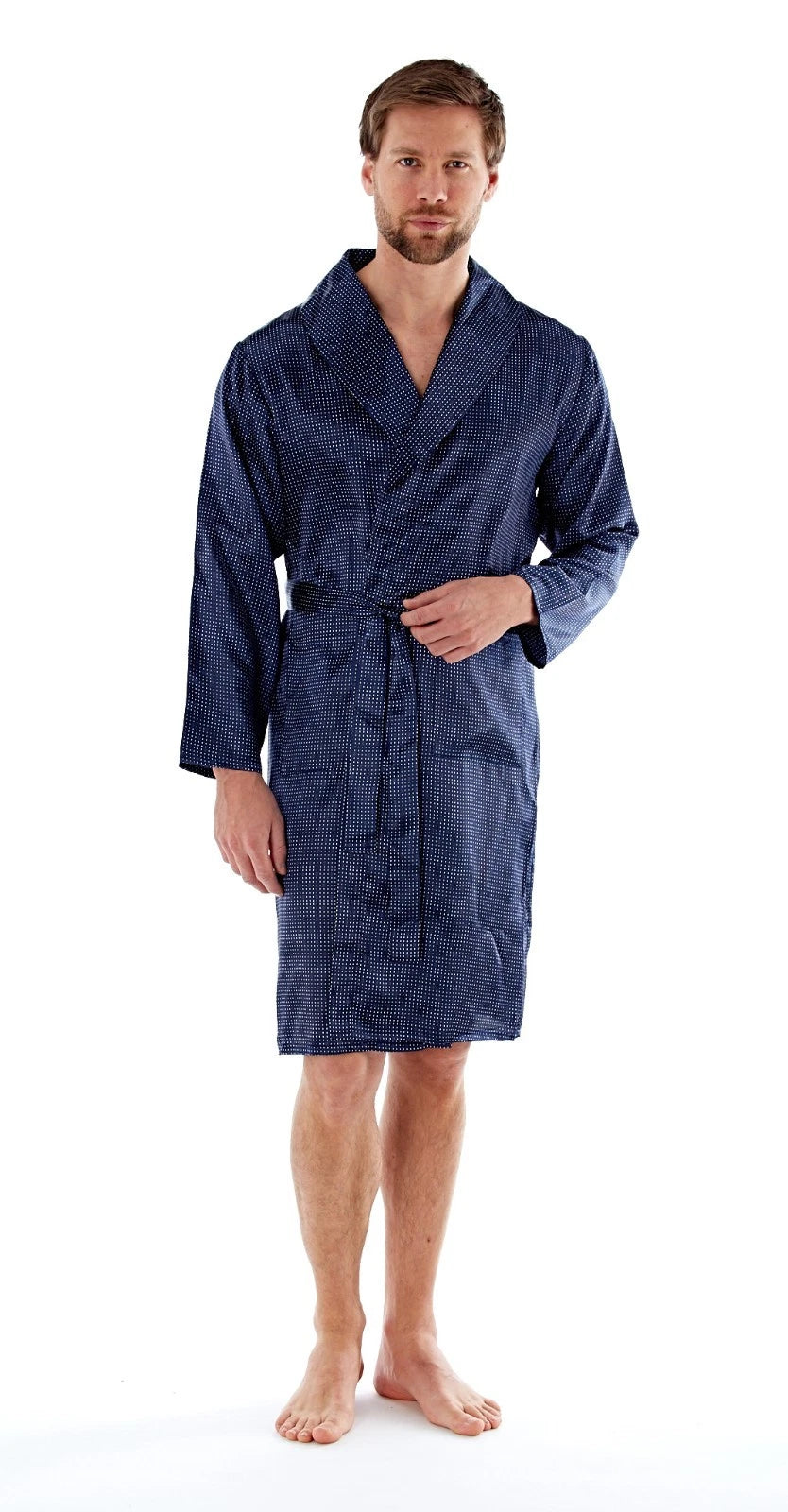Men's Luxury Silky Satin Printed Pyjama Sets  Kimono Gown Size M up to 2XL Gift