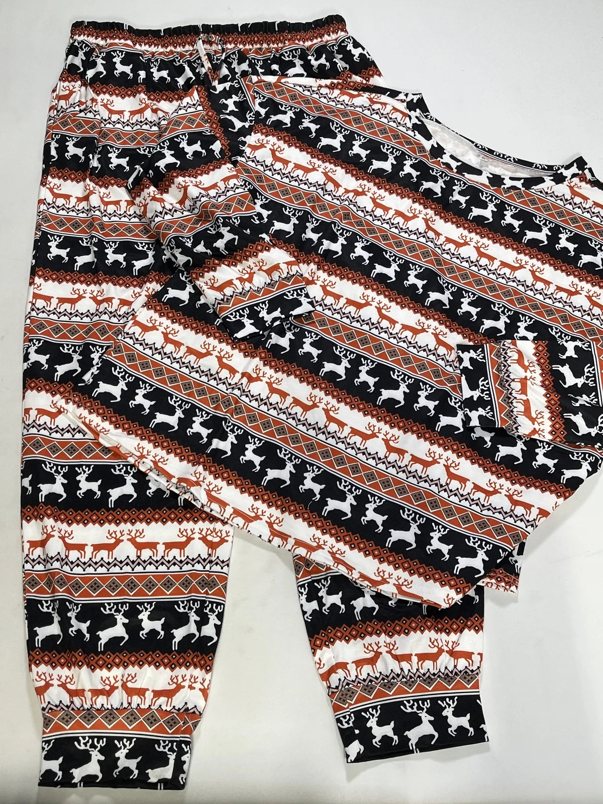 Mens Reindeer Black Pajama Set Size XL EUC