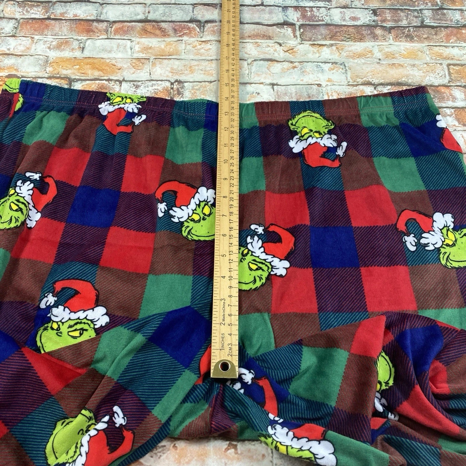 Grinch Christmas Pajamas Adult 2XLT Tall Plaid PJ Set Holiday Mens