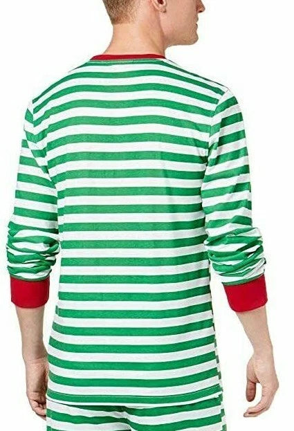 Family PJs Men's Holiday Stripe Pajama Set Green Small
