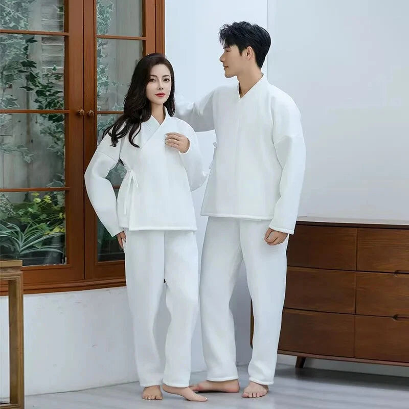 Hanfu Unisex Men Women White Tops Pants Underwear Costume Cosplay Innerwear