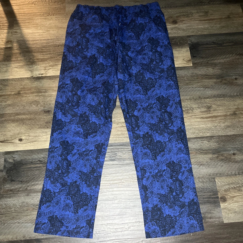 NWT Robert Graham Men's Loungewear Pajama 2Pc Blue Black Floral Paisley 2XL