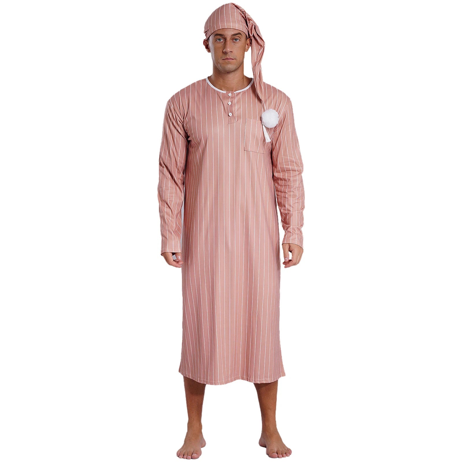 Mens Nightwear Sleeping Pajamas Halloween Nightgowns Arab With Hat Outfits Up