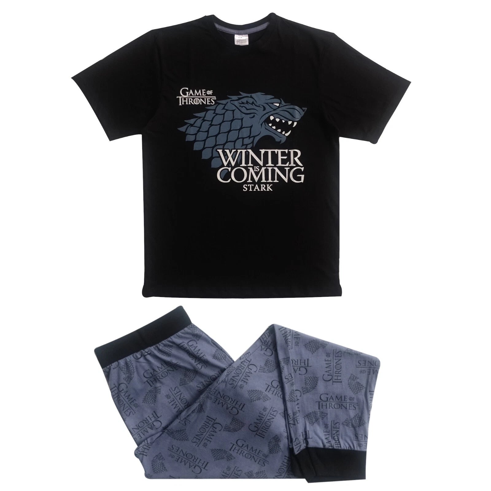 Game Of Thrones Mens Pyjamas Set Top Bottoms Lounge Fathers Day Stark S M L XL
