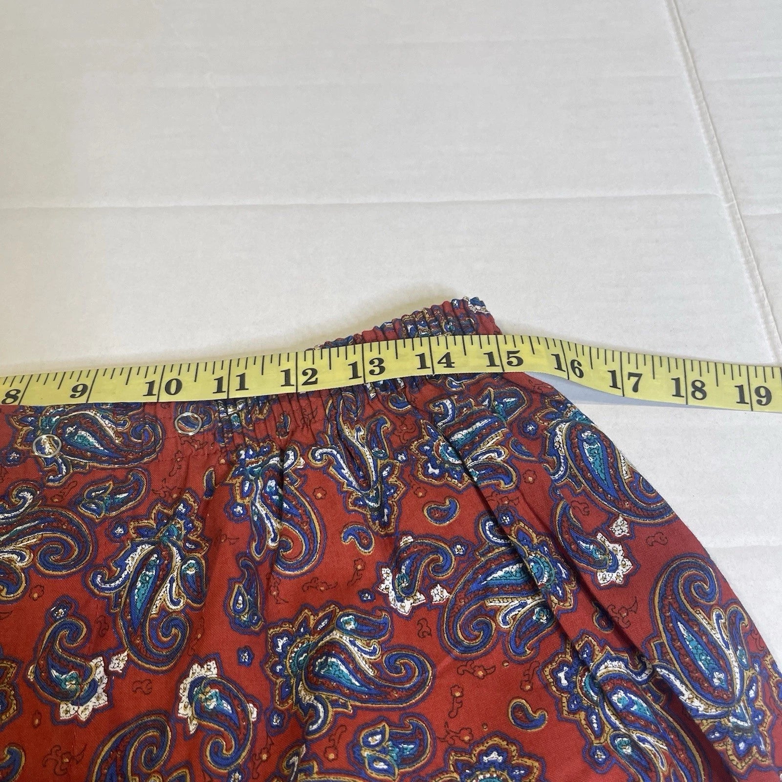 Bill Blass Men’s Pajama Set 2 Piece Paisley Print Blue Red Large 100% Cotton