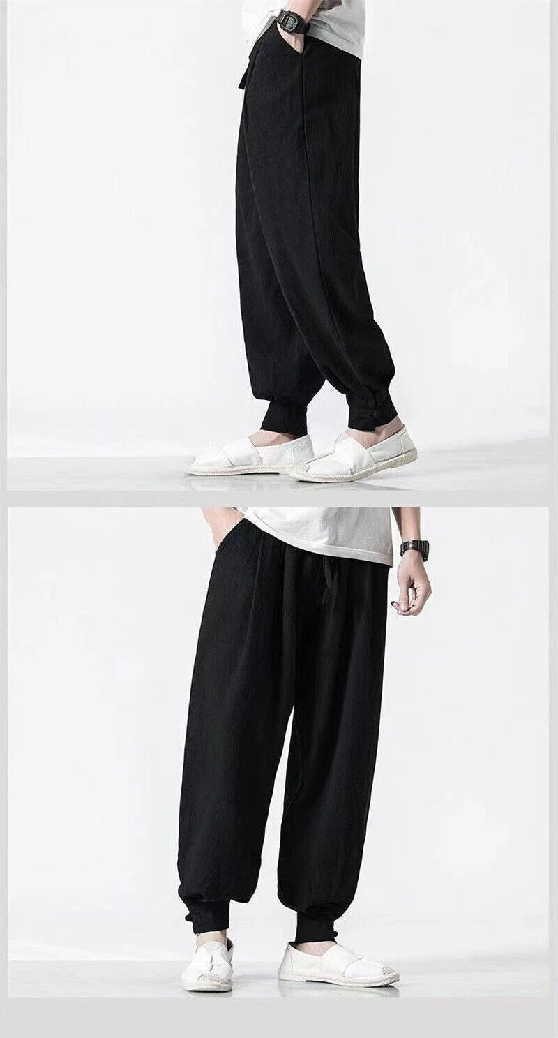 Cotten Tai Chi Pants Wu Shu Pants Martial Art Kung Fu wing chun Pants black blue