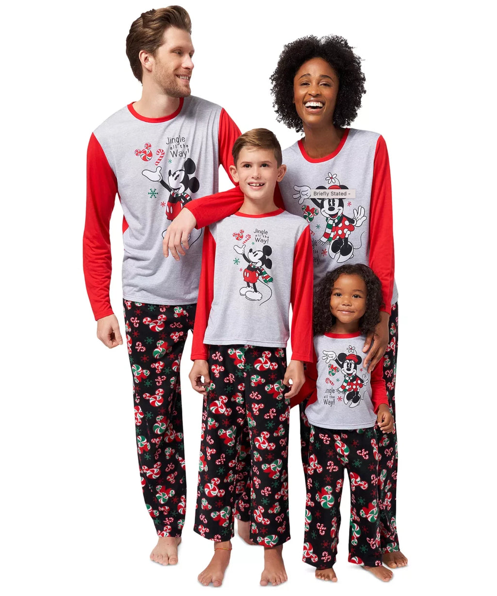 DISNEY Men's 2-Piece Mickey Mouse Jingle All The Way Pajama Set sz S Small Red