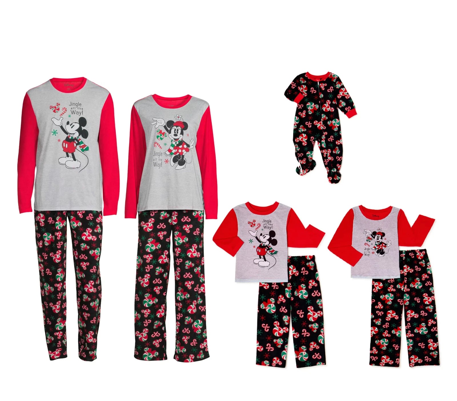 DISNEY Men's 2-Piece Mickey Mouse Jingle All The Way Pajama Set sz S Small Red