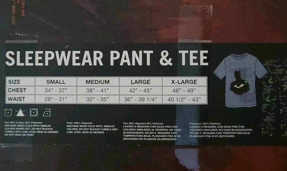 Men's The Batman Sleepwear Pant & Tee Christmas Gift Set / Multiple Sizes  SMALL