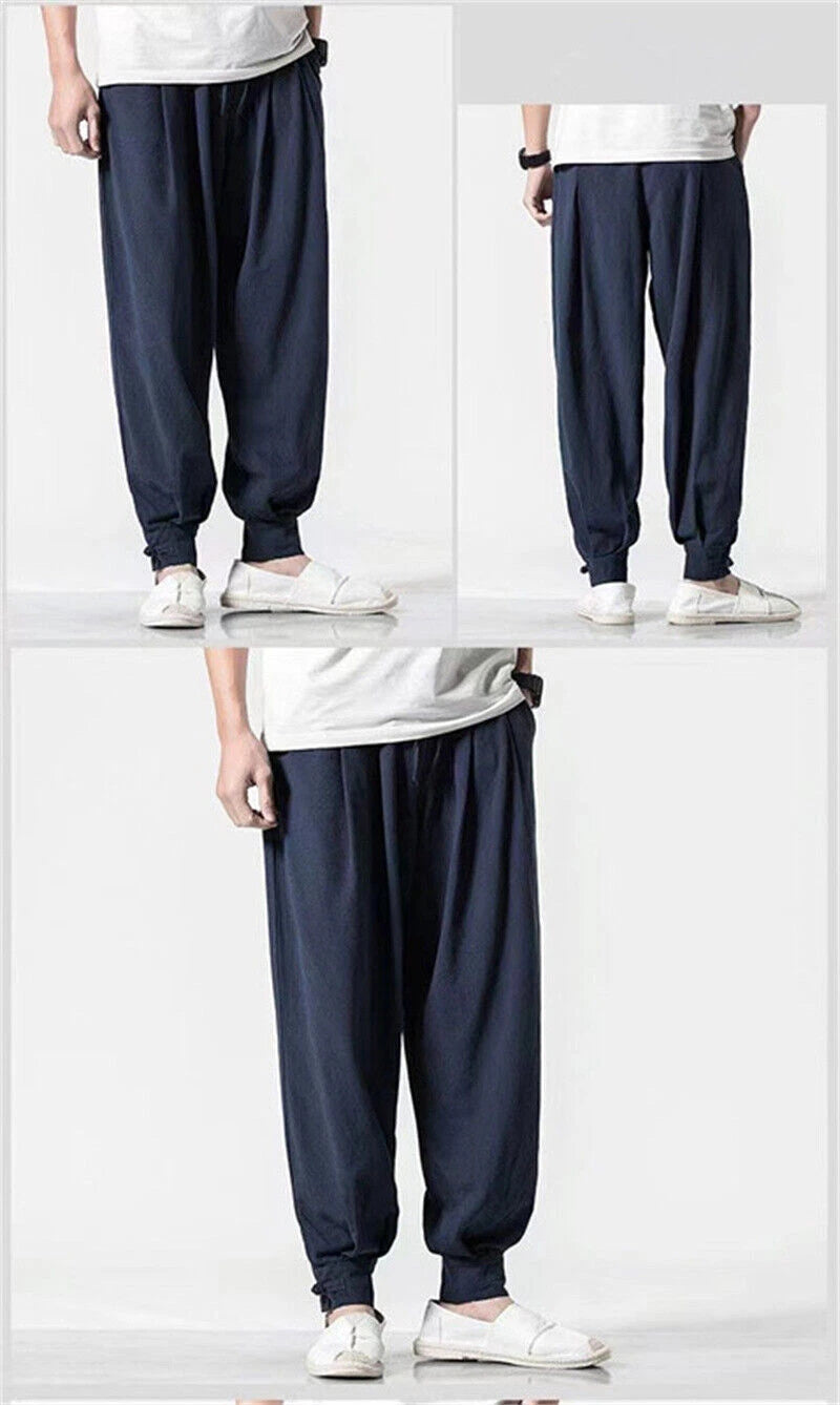 Cotten Tai Chi Pants Wu Shu Pants Martial Art Kung Fu wing chun Pants black blue