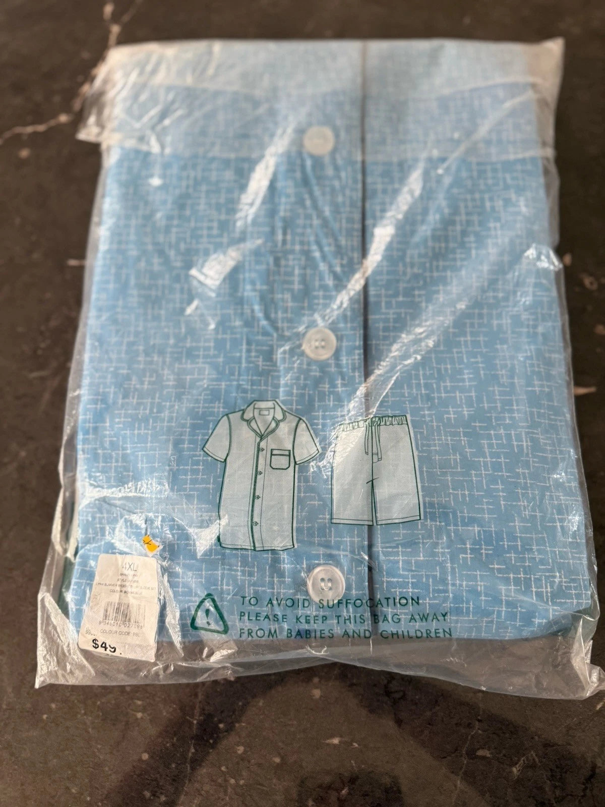 Mens Lynx Sizes 4 X L Bonnie Blue Short Sleeve Pyjama Set Pjs
