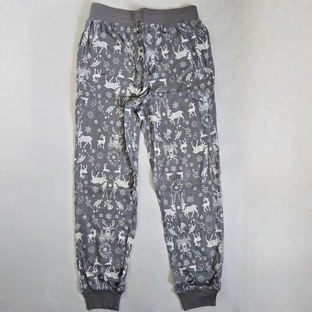 Men's North Pole Trading Company Deer 2 Piece Pajama Set, Grey, S