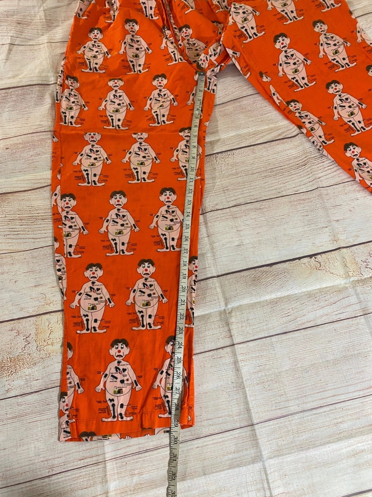 Vintage Hasbro Men's 2001 Orange Operation Pajama Set Y2K - Large