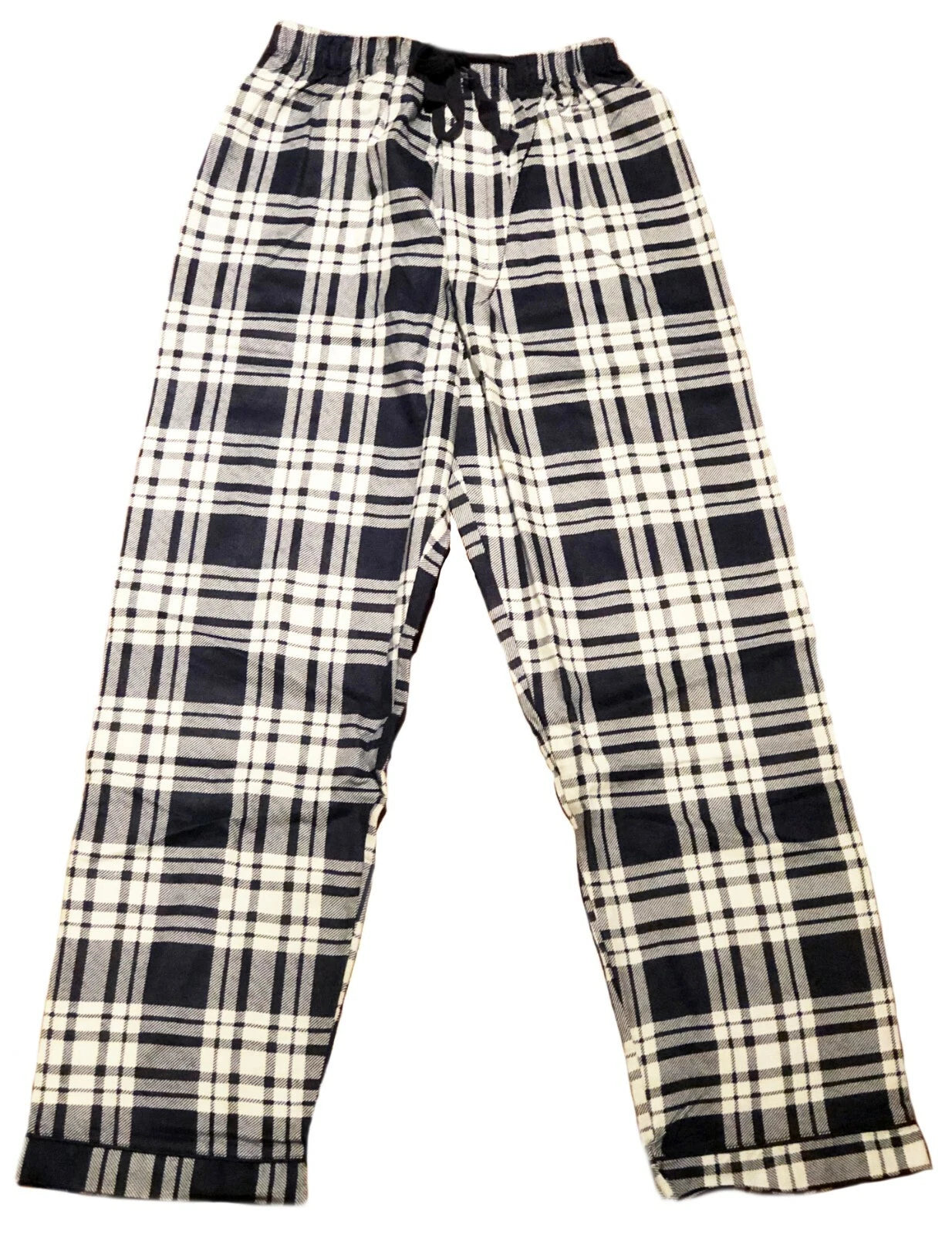 Men's Long Sleeve Pajama Lounge Set Comfortable PJ's Soft Fleece Plaid Sleepwear